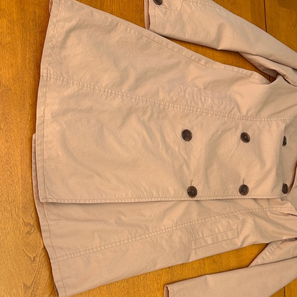 Old Navy Beige Double-Breasted Trench Coat - Picture 6 of 13